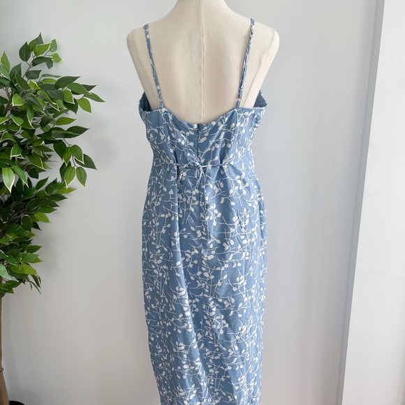 NEW DISSH Women's Size 14 Blue Print Midi Dress - Picture 7 of 11